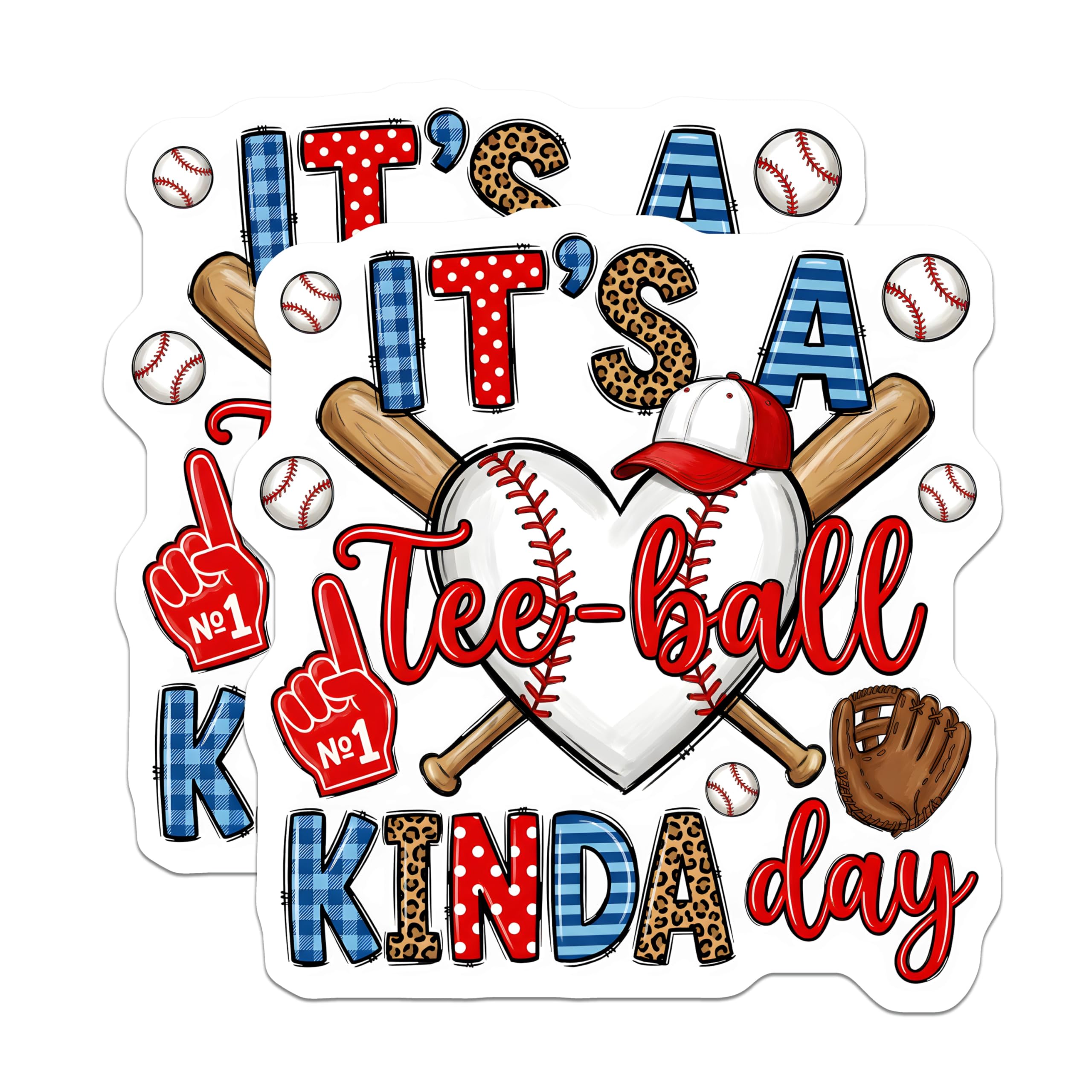 (2 Pack) It's a Tee-Ball Kinda Day Magnets - Baseball Mom Dad Coach Fridge Magnets - Youth Sports Team Appreciation - 5 Inches On Longest Side - Thick Durable Magnet - Made in USA - MAG30671