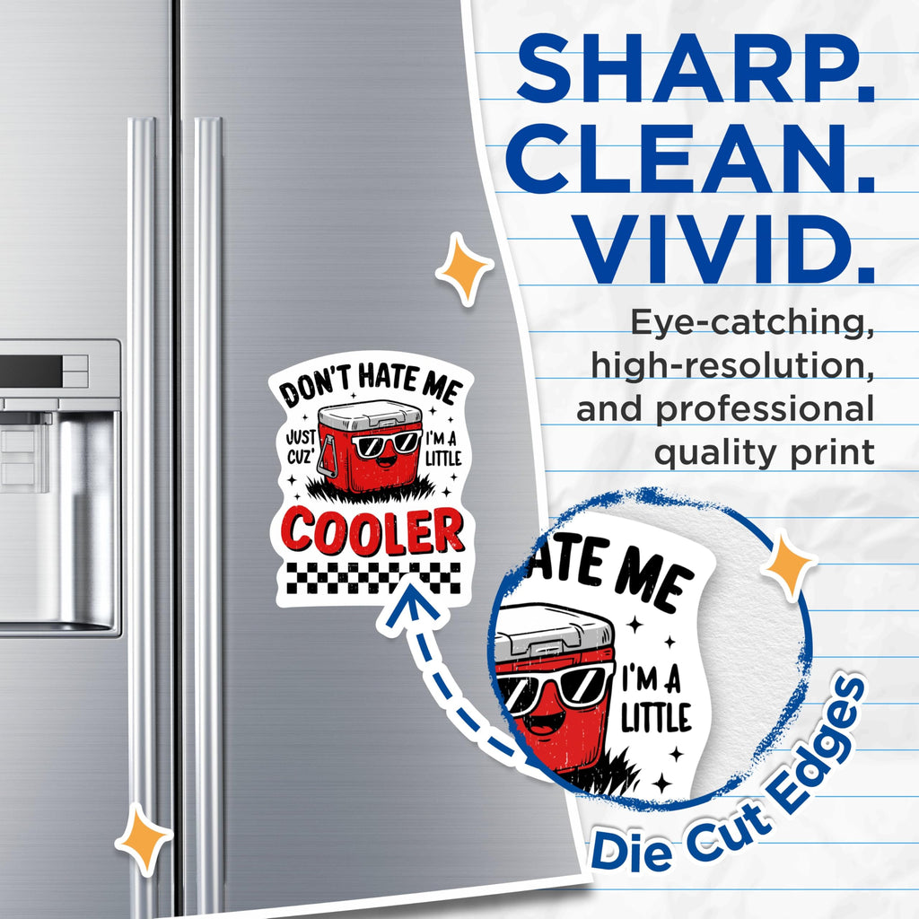 (2 Pack) Don't Hate Me Just Cuz I'm A Little Cooler Magnets - Funny Hilarious Magnets - 5 Inches On Longest Side - Premium Magnet - for Cars, Refrigerators, Toolboxes - Made in USA - MAG2224