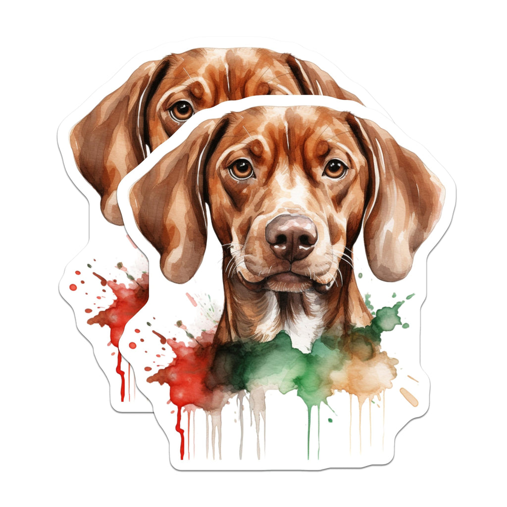 (2 Pack) Vizsla Dog Magnets - Watercolor Pet Art - Dog Mom Fridge Decor - 5 Inches On Longest Side - Thick Durable Magnet - Made in USA - MAG26593