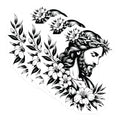 (3 Pack) Jesus Christ Decals - Floral Crown Stickers - Religious Laptop Decals - 3 Inches On Longest Side - Easy Peel & Apply - Made in USA - 3MCS6095