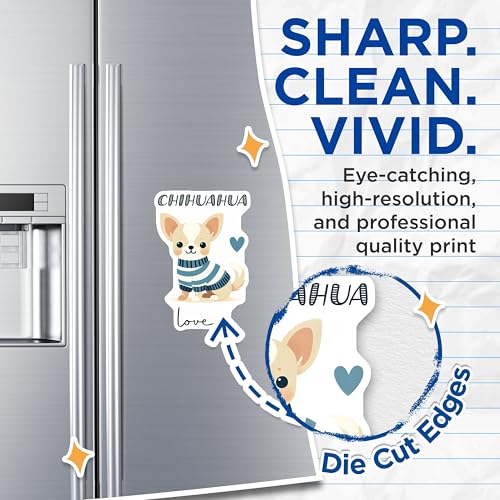 (2 Pack) Chihuahua Love Magnets - Cute Dog - Pet Decor - Fridge Sticker - Animal Lover Gift - 5" On Longest Side - for Cars, Fridges, Toolboxes - Made in USA - MAG7296