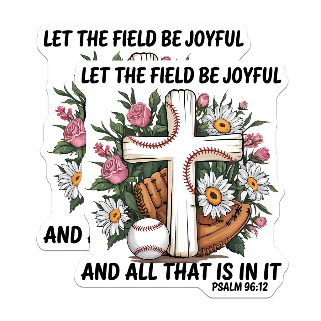 (2 Pack) Baseball Cross Magnets - Scripture Verse Decor - Psalm 96 12 Inspirational Art Magnets - Faith Sports Enthusiast - 5 Inches On Longest Side - Thick Durable Magnet - Made in USA - MAG20763