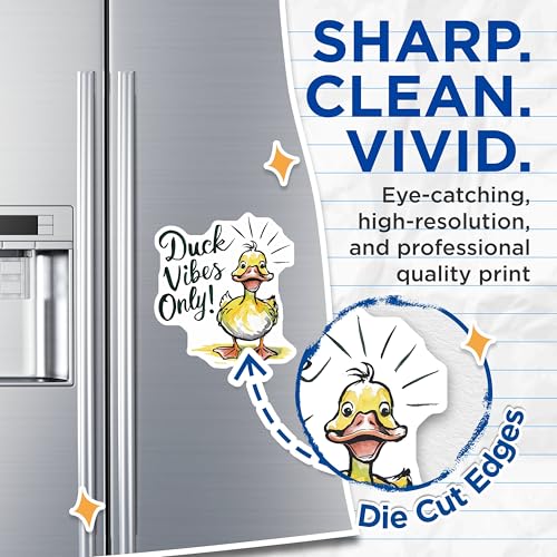 (2 Pack) Duck Vibes Only Magnets Magnets - Funny Duck Fridge Magnet - Positive Quotes - 5" On Longest Side - Made in USA - Sticks to Refrigerators & Metal Surfaces - MAG8480