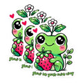 (3 Pack) Cute Frog Decals - Strawberry Flower - Laptop Decal - 3 Inches On Longest Side - Easy Peel & Apply - Made in USA - 3MCS2499