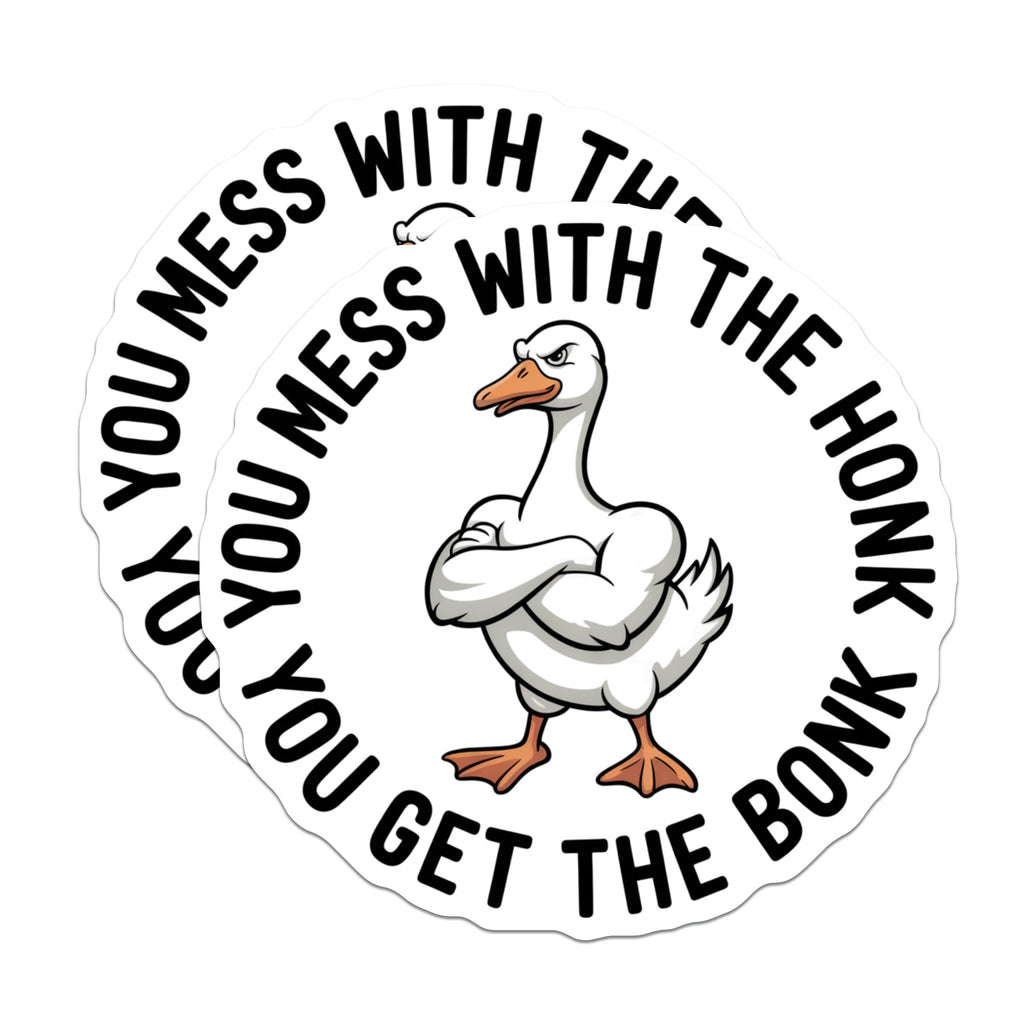 (2 Pack) Goose Honk Bonk Magnets - Funny Animal Refrigerator - Sarcastic Meme Kitchen Decor - 5 Inches On Longest Side - Thick Durable Magnet - Made in USA - MAG39826