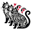 (3 Pack) Cat Love Decals - Cat Lover - Laptop Decal - 3 Inches On Longest Side - Easy Peel & Apply - Made in USA - 3MCS1601