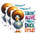 (3 Pack) Disco Duck Decals - Retro Duck - 70s Duck- 3 Inches On Longest Side - Easy Peel & Apply - Made in USA - 3MCS5135