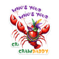 (2 Pack) Mardi Gras Crawfish Magnets - Who's Your Crawdaddy NOLA - Festive Refrigerator Kitchen Decor - 5 Inches On Longest Side - Thick Durable Magnet - Made in USA - MAG38358