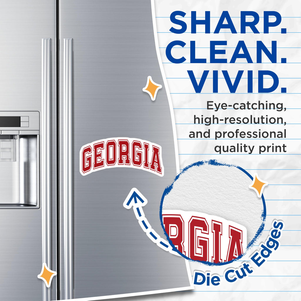(2 Pack) Georgia Magnets - State Pride Decor - Southern Home Accessories - 5" On Longest Side - Premium Magnet - for Cars, Refrigerators, Toolboxes, Lockers - Made in USA - MAG18257