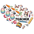 (3 Pack) Teacher Decals - Rabbit Bunny - Back to School Decals - 3 Inches On Longest Side - Easy Peel & Apply - Made in USA - 3MCS6917