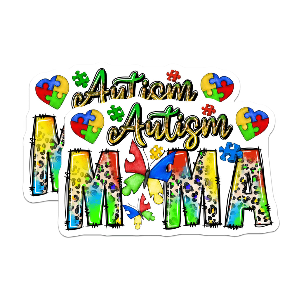 (2 Pack) Autism Mama Magnets - Autism Awareness Puzzle Piece - Special Needs Parent Support - Neurodiversity Advocacy - 5 Inches On Longest Side - Thick Durable Magnet - Made in USA - MAG28493