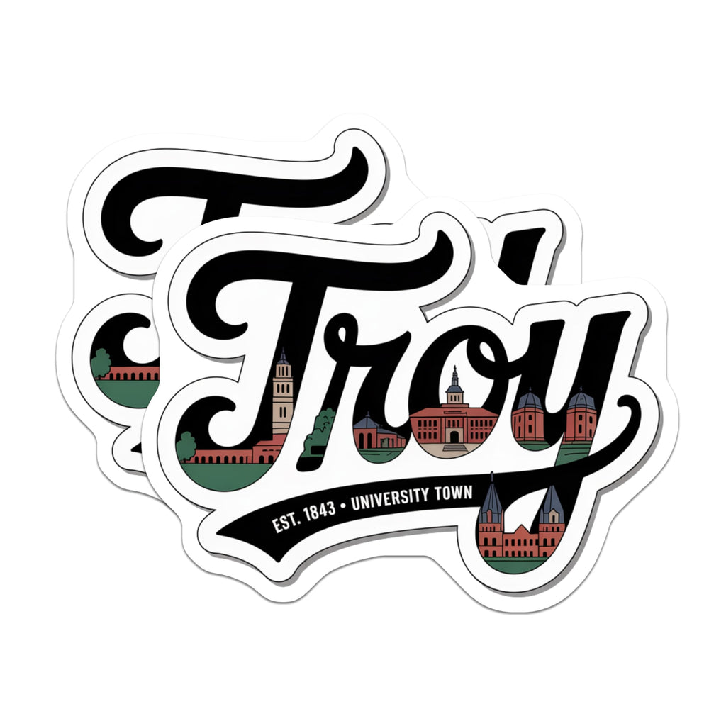 (2 Pack) Troy Alabama Magnets - University Town - College Souvenir Decor - 5" On Longest Side - Premium Magnet - for Cars, Refrigerators, Toolboxes, Lockers - Made in USA - MAG17361