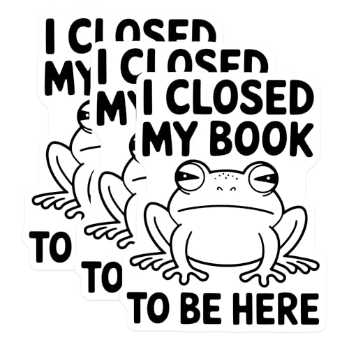 (3 Pack) Funny Frog Decals - Book Lover Stickers - Laptop Decal- 3 Inches On Longest Side - Easy Peel & Apply - Made in USA - 3MCS5505