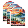 (3 Pack) Hawaii Volcanoes Decals - Island Lava Flow - Tropical Laptop Decals - 3 Inches On Longest Side - Easy Peel & Apply - Made in USA - 3MCS0409