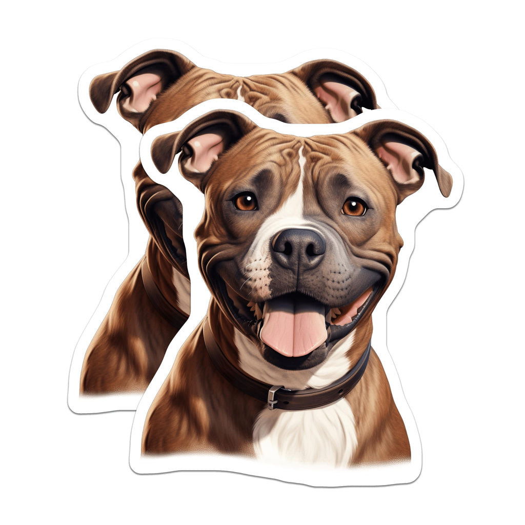 (2 Pack) Pitbull Dog Magnets - Happy Bully Breed Decor - Dog Lover Refrigerator Accent - 5 Inches On Longest Side - Thick Durable Magnet - Made in USA - MAG28269