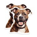 (2 Pack) Pitbull Dog Magnets - Happy Bully Breed Decor - Dog Lover Refrigerator Accent - 5 Inches On Longest Side - Thick Durable Magnet - Made in USA - MAG28269