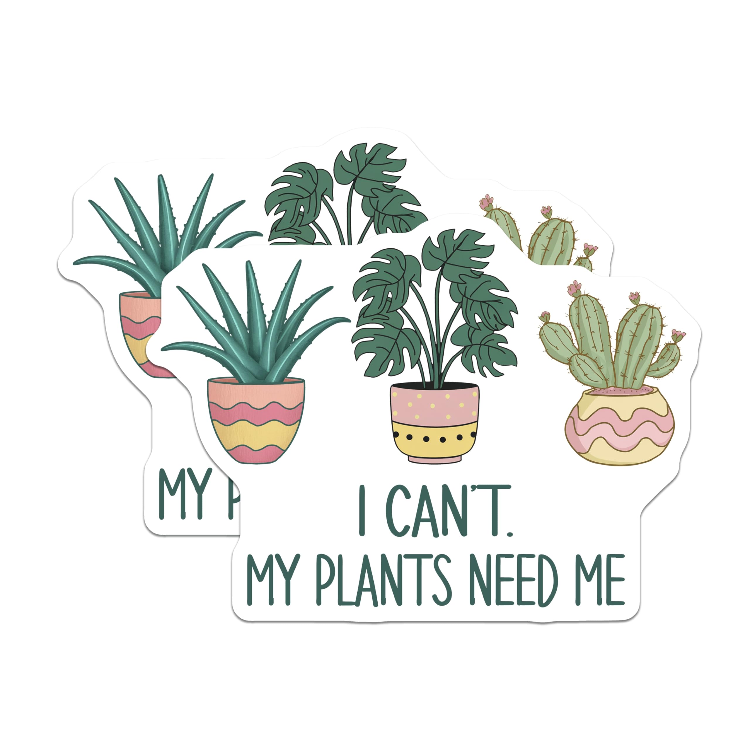 (2 Pack) Plant Lover Stickers - Funny Gardener - Indoor Plants Decor - 5" On Longest Side - Sticks to Smooth Flat Surfaces - Made in USA - BMCS18534