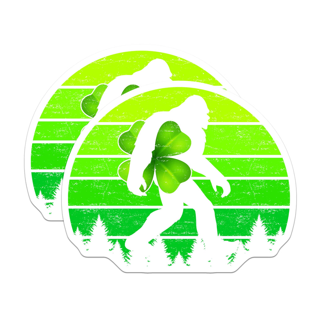 (2 Pack) Bigfoot Magnets - Lucky Clover - St Patricks Day Refrigerator Decor - 5" On Longest Side - Premium Magnet - for Cars, Refrigerators, Toolboxes, Lockers - Made in USA - MAG16986