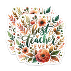 (2 Pack) Best Teacher Ever Magnets - Teacher Appreciation - Classroom - Inspirational Magnets for Teachers - 5" On Longest Side - for Cars, Fridges, Toolboxes - Made in USA - MAG4413