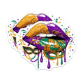 (2 Pack) Mardi Gras Lips Magnets - Carnival Mask - New Orleans Decor - 5" On Longest Side - Premium Magnet - for Cars, Refrigerators, Toolboxes, Lockers - Made in USA - MAG17059