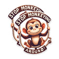 (2 Pack) Stop Monkeying Around Magnets - Cute Monkey Magnets - Fun Animal Theme Fridge Magnets- 5" On Longest Side - for Fridges, Toolboxes, Cars - Made in USA - MAG2652