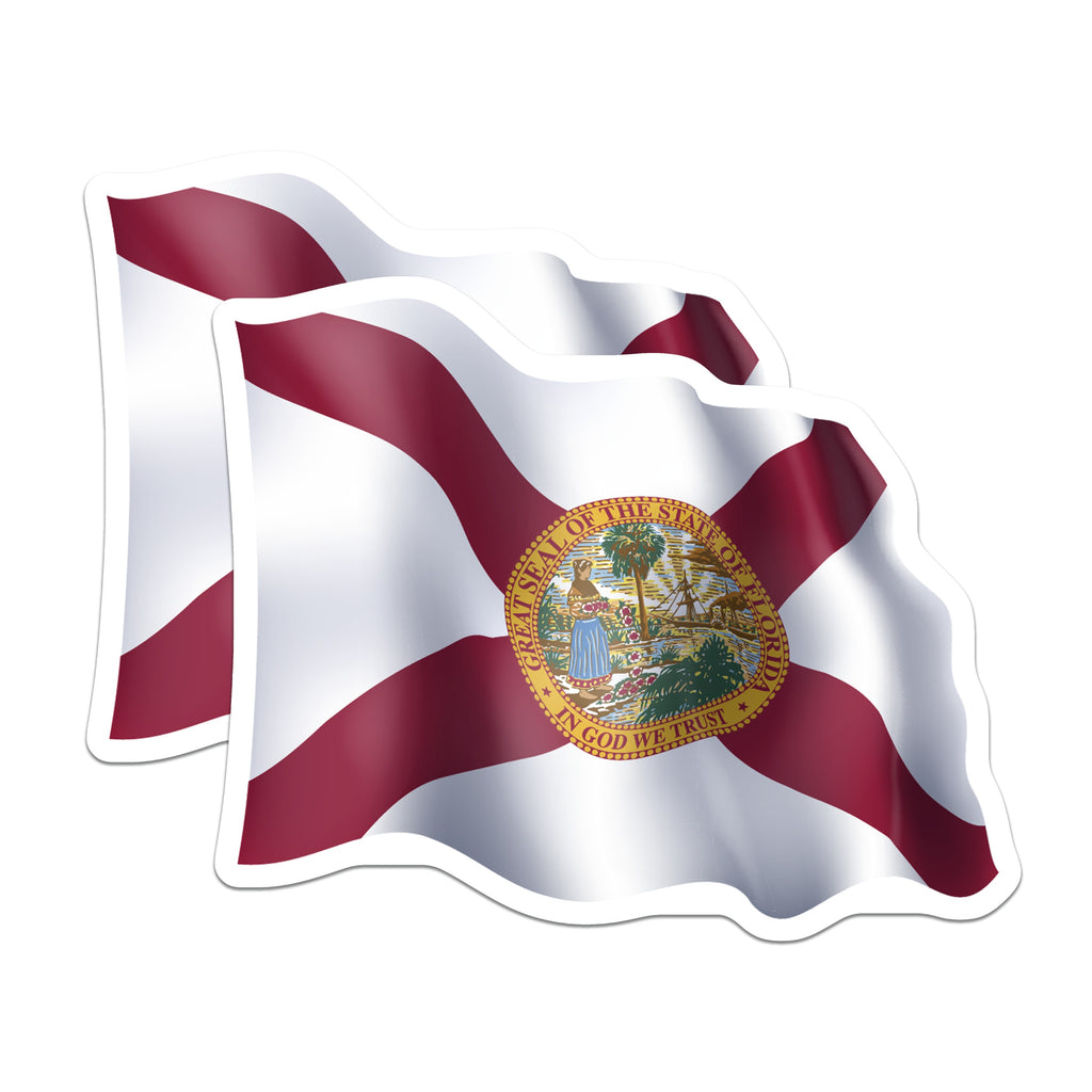 (2 Pack) Florida Flag Magnets - State of Florida - Sunshine State Pride - 5 Inches On Longest Side - Thick Durable Magnet - Made in USA - MAG38534