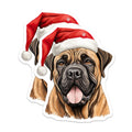 (2 Pack) Christmas Bullmastiff Magnets - Santa Hat Dog Decor - Holiday Pet Lover Present - 5 Inches On Longest Side - Thick Durable Magnet - Made in USA - MAG27520