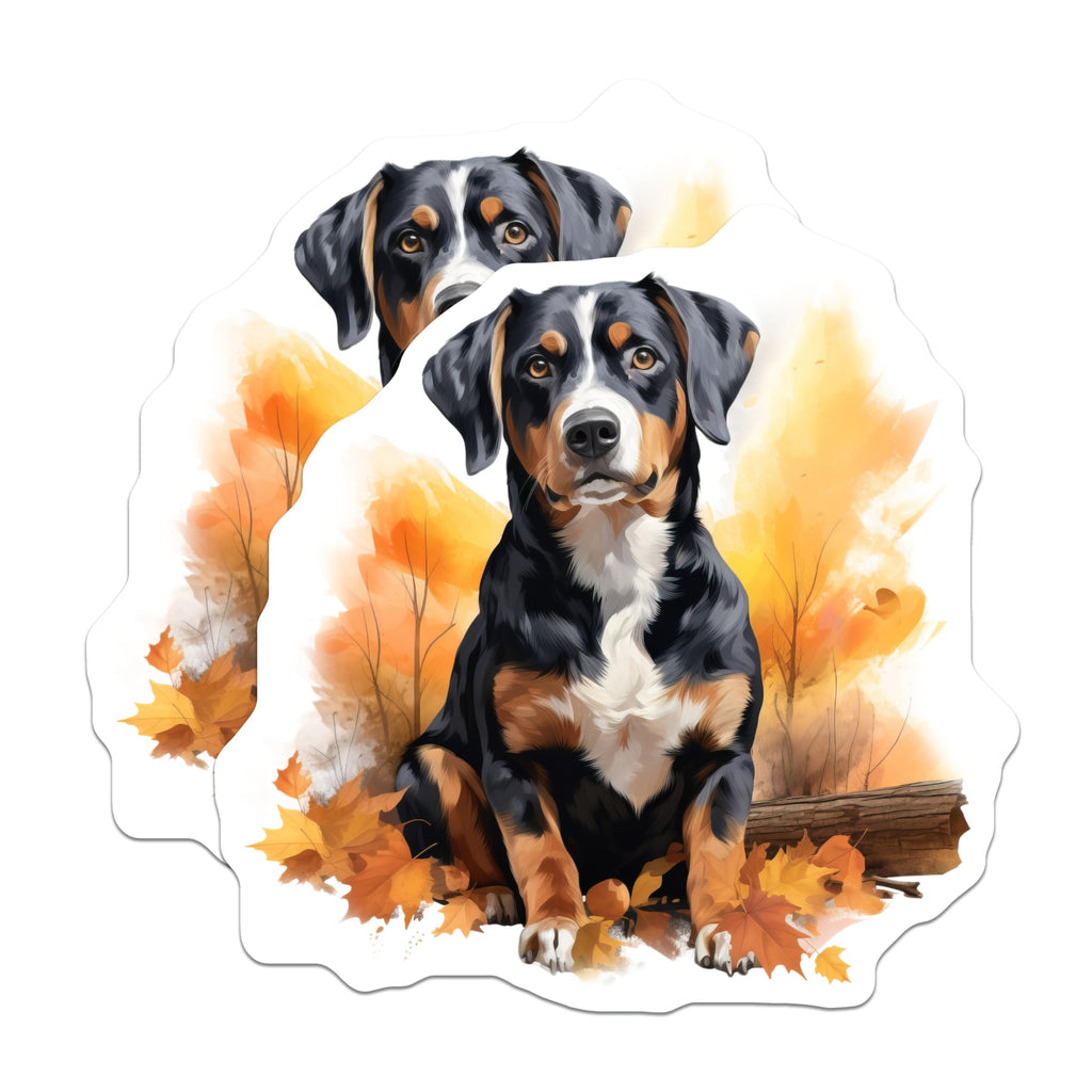 (2 Pack) Bernese Mountain Dog Magnets - Fall Dog Lover Decor - Tricolor Swiss Dog Art - 5 Inches On Longest Side - Thick Durable Magnet - Made in USA - MAG28159