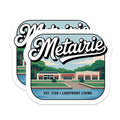 (2 Pack) Metairie Louisiana Stickers - Lakefront Living - Louisiana Hometown Decal - 5" On Longest Side - Sticks to Smooth Flat Surfaces - Made in USA - BMCS19000