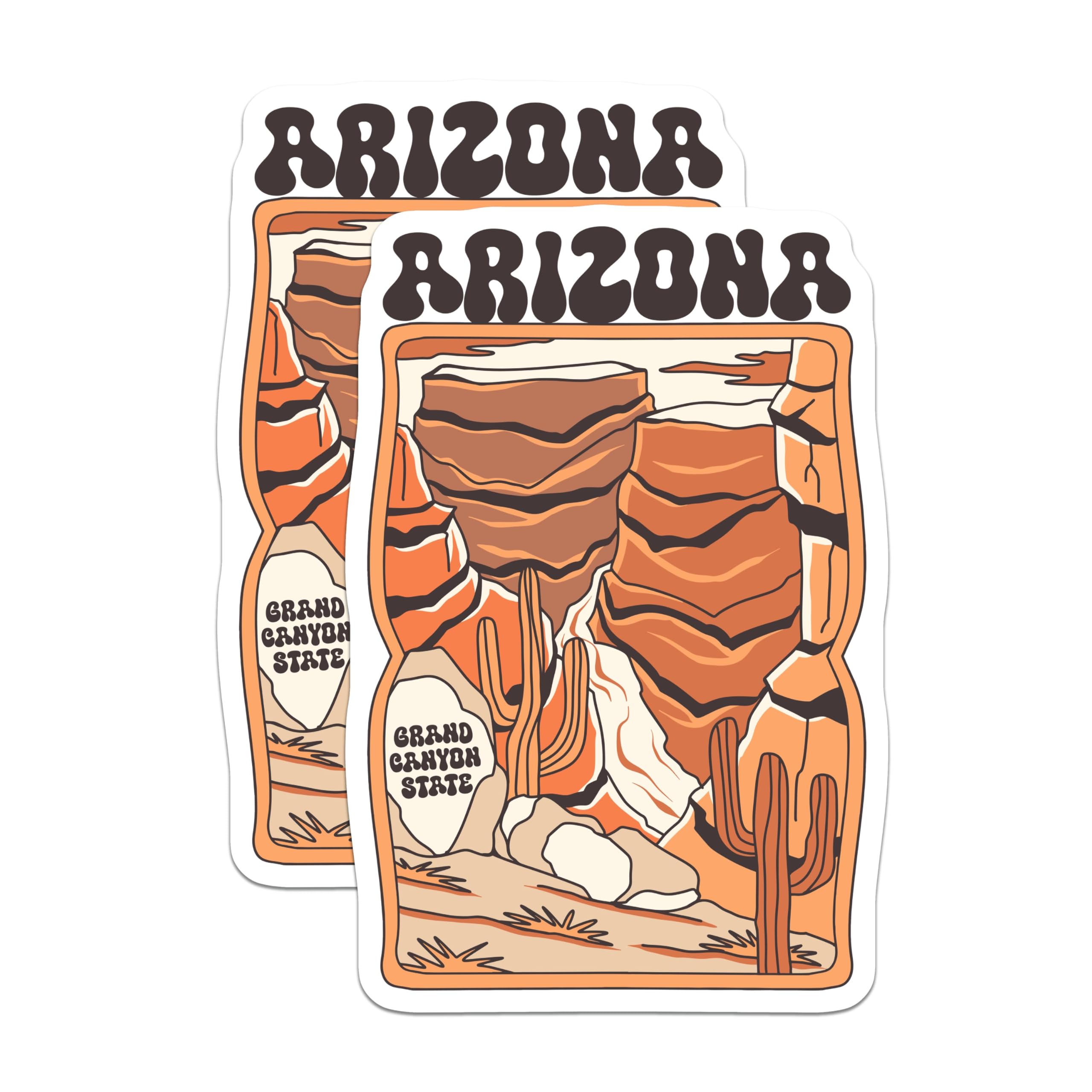 (2 Pack) Arizona Magnets - Grand Canyon Decor - Southwestern Refrigerator Magnets - 5" On Longest Side - Premium Magnet - for Cars, Refrigerators, Toolboxes, Lockers - Made in USA - MAG17688