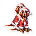 (2 Pack) Santa Dog Magnets - Christmas Pet Refrigerator Decor - Holiday Animal Lover - 5 Inches On Longest Side - Thick Durable Magnet - Made in USA - MAG25986