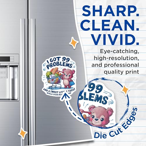 (2 Pack) I Got 99 Problems Magnets - Cute Grocery Shopping Magnet - Bear and Shopping Cart Magnet Saying - 5" On Longest Side - for Cars, Fridges, Toolboxes - Made in USA - MAG4555