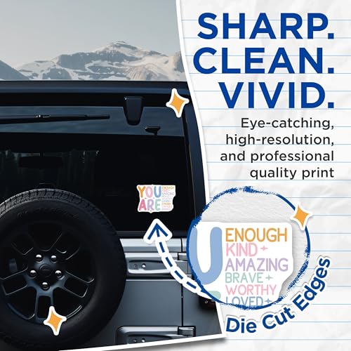 (2 Pack) Inspirational Quote Stickers - Positive Affirmation Stickers - Motivational Message Stickers - 5" On Longest Side - Sticks to Any Smooth Flat Surface - Made in USA - BMCS3085