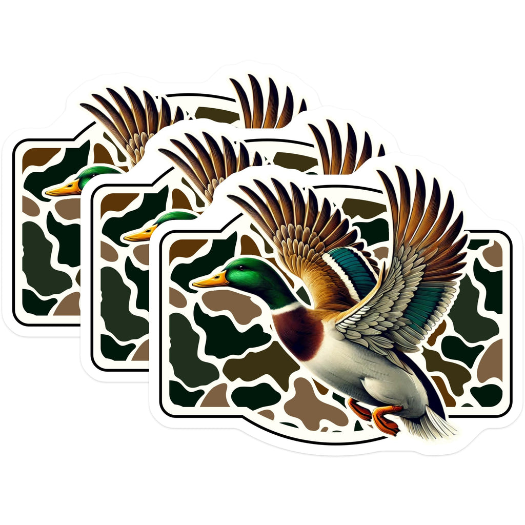 (3 Pack) Flying Mallard Duck Decals - Hunting Duck Stickers - Laptop Decals - 3 Inches On Longest Side - Easy Peel & Apply - Made in USA - 3MCS4809