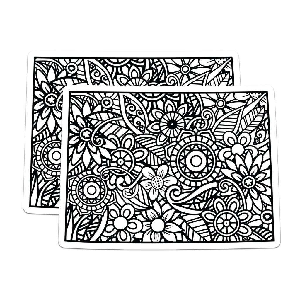 (2 Pack) Floral Pattern Magnets - Black and White Art - Flower Design Magnets - 5" On Longest Side - Premium Magnet - for Cars, Refrigerators, Toolboxes, Lockers - Made in USA - MAG17768