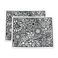 (2 Pack) Floral Pattern Magnets - Black and White Art - Flower Design Magnets - 5" On Longest Side - Premium Magnet - for Cars, Refrigerators, Toolboxes, Lockers - Made in USA - MAG17768