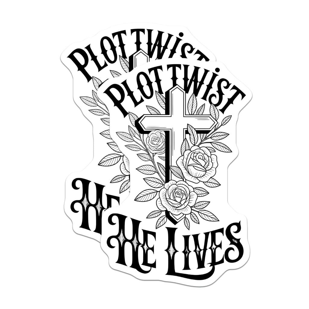 (2 Pack) Plot Twist He Lives Magnets - Religious Magnets - Christian Magnets - 5" On Longest Side - Premium Magnet - for Cars, Refrigerators, Toolboxes, Lockers - Made in USA - MAG15764