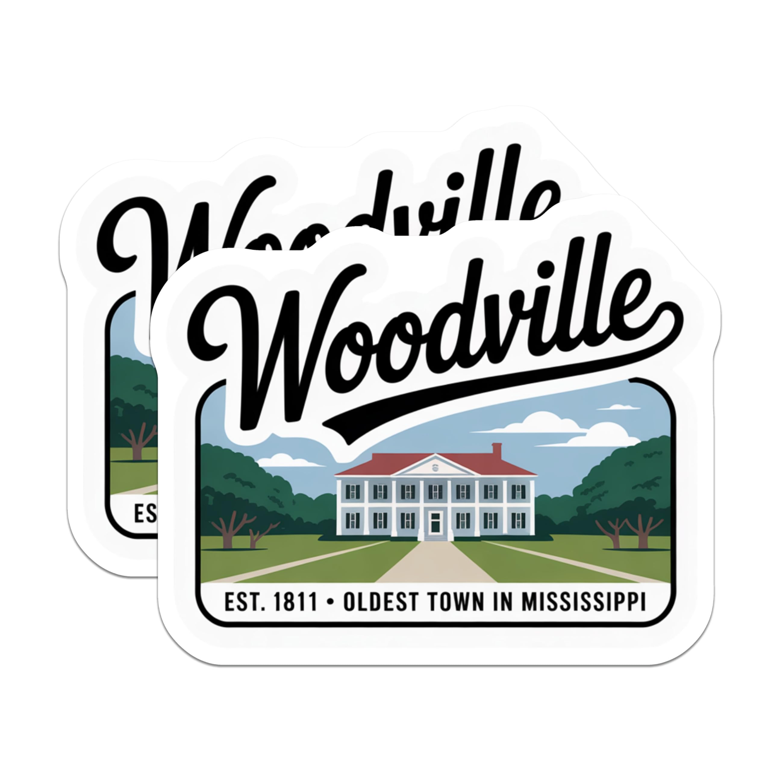 (2 Pack) Woodville Mississippi Magnets - Oldest Town - Travel Souvenir - 5" On Longest Side - Premium Magnet - for Cars, Refrigerators, Toolboxes, Lockers - Made in USA - MAG17884