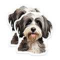 (2 Pack) Adorable Fluffy Dog Magnets - Cute Pet Owner Accessory - Black White Shaggy Pup Art - 5 Inches On Longest Side - Thick Durable Magnet - Made in USA - MAG30491