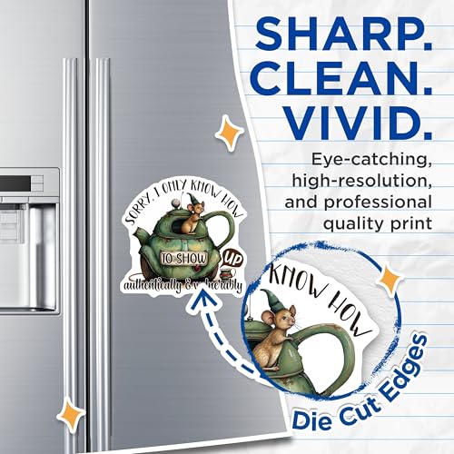 (2 Pack) Sorry I Only Know How to Show Up Magnets - Authentically and Vulnerably - Cute Mouse Design Magnets - 5" On Longest Side - for Cars, Fridges, Toolboxes - Made in USA - MAG4352