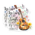 (2 Pack) The Lord is My Strength Stickers - Inspirational Guitar Stickers - Christian Scripture Stickers - 5" On Longest Side - Sticks to Smooth Flat Surfaces - Made in USA - BMCS4309