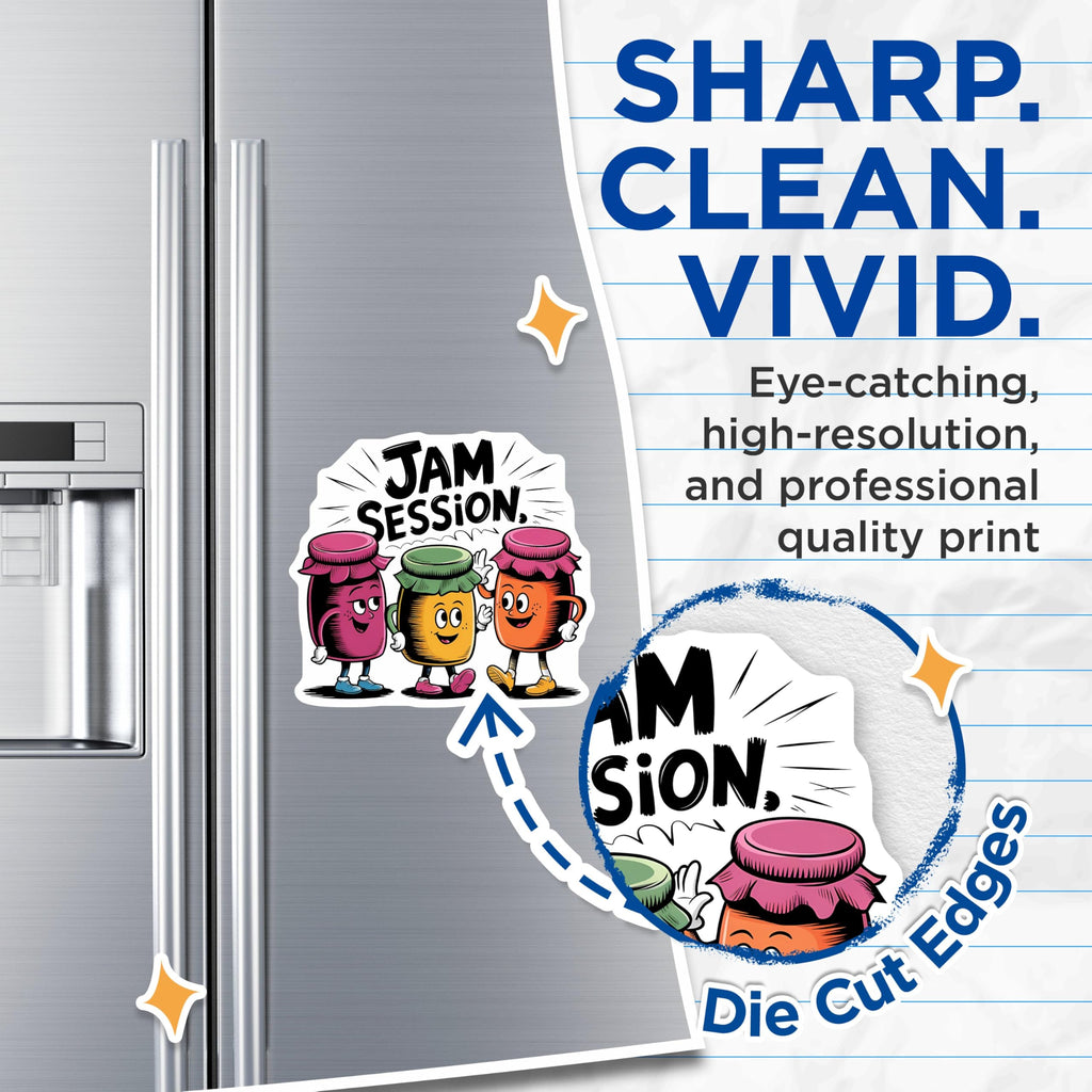 (2 Pack) Jam Session Magnets - Cute Kitchen Decorations - 5" On Longest Side - for Cars, Fridges, Toolboxes - Made in USA - MAG7635
