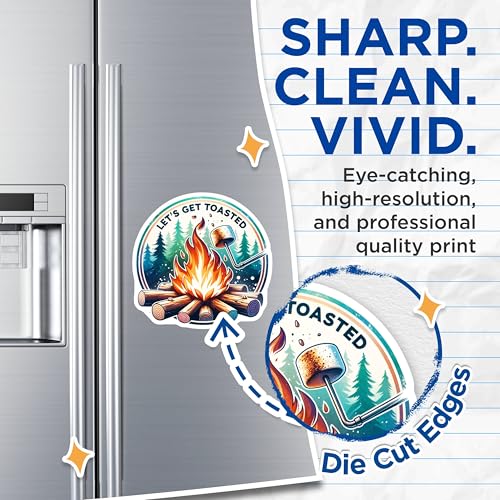 (2 Pack) Let's Get Toasted Magnets - Campfire Magnets - Camping Decor Magnets - 5" On Longest Side - for Cars, Fridges, Toolboxes - Made in USA - MAG7023