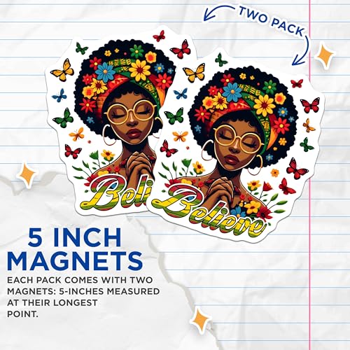 (2 Pack) Believe Magnets - 5" On Longest Side - for Cars, Fridges, Toolboxes - Made in USA - MAG7369