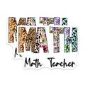 (2 Pack) Math Teacher Magnets - Floral Leopard Pattern - Classroom Decor Fridge Magnets - 5" On Longest Side - Premium Magnet - for Cars, Refrigerators, Toolboxes, Lockers - Made in USA - MAG16015
