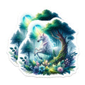(2 Pack) Enchanted Forest Unicorn Magnets - Magical Creature Decor - Fantasy Art Fridge Accessory - 5 Inches On Longest Side - Thick Durable Magnet - Made in USA - MAG37455
