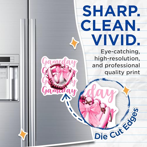 (2 Pack) Gameday Pink Baseball Glove Magnets - Softball Enthusiast Magnets - Sports Lover Car Magnets - 5" On Longest Side - for Cars, Refrigerators, Toolboxes, Lockers - Made in USA BMCS3401