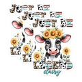 (3 Pack) Cow Decals - Sunflower Decal - Just Be A Dairy Legend - 3 Inches On Longest Side - Easy Peel & Apply - Made in USA - 3MCS8571