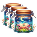 (3 Pack) Piglets in A Jar Decals - Cute Animal Stickers - Laptop Decor - 3 Inches On Longest Side - Easy Peel & Apply - Made in USA - 3MCS8123