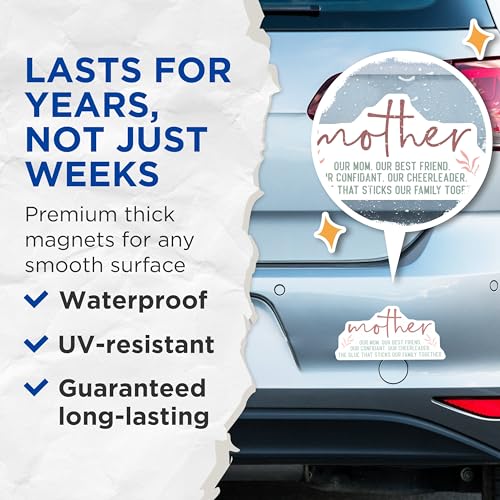 (2 Pack) Mother Magnets - Family Decor - Inspirational Quotes Magnets - Mom Gift Magnets for Fridge - 5" On Longest Side - for Cars, Fridges, Toolboxes - Made in USA - MAG6698